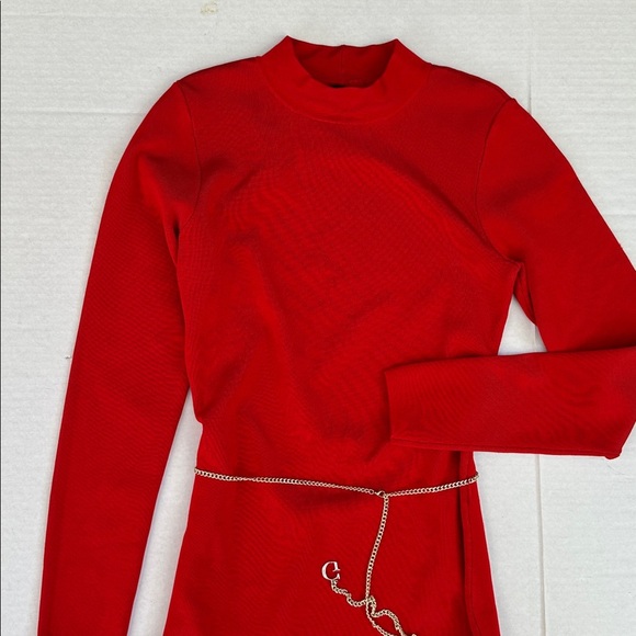 New Guess Vibrant Red Backless Dress SZ L - Picture 7 of 11